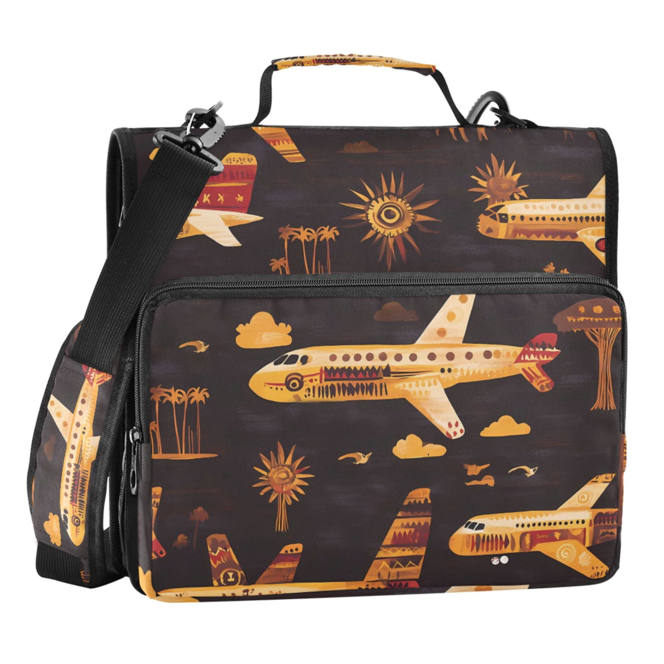 ALAZA Zipper Binder Totem Airplane 3 Ring Trapper Keeper File Folder Organizer Bag