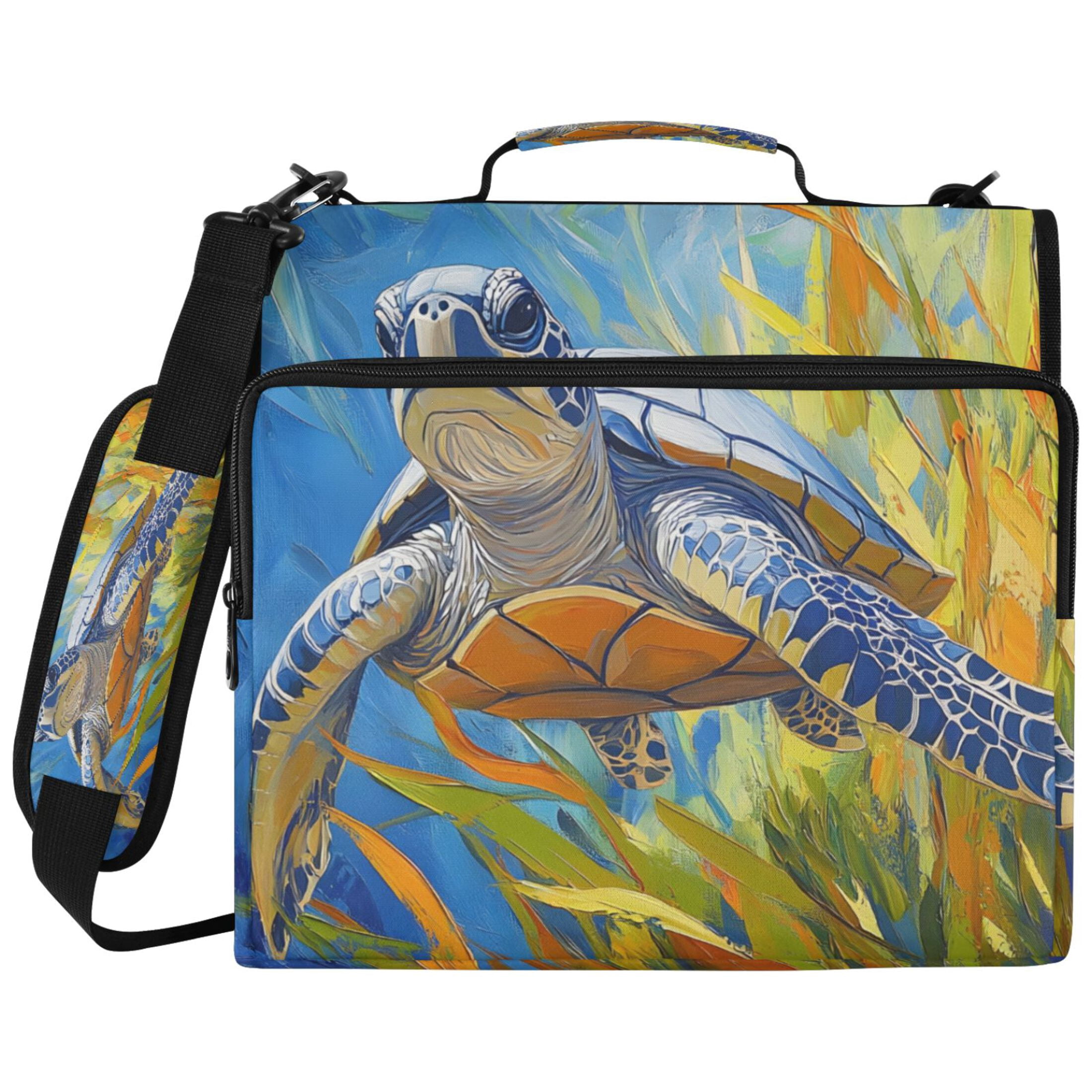 ALAZA Zipper Binder Turtle and Grass Pattern 2 inch 3 Ring 500 Sheet ...