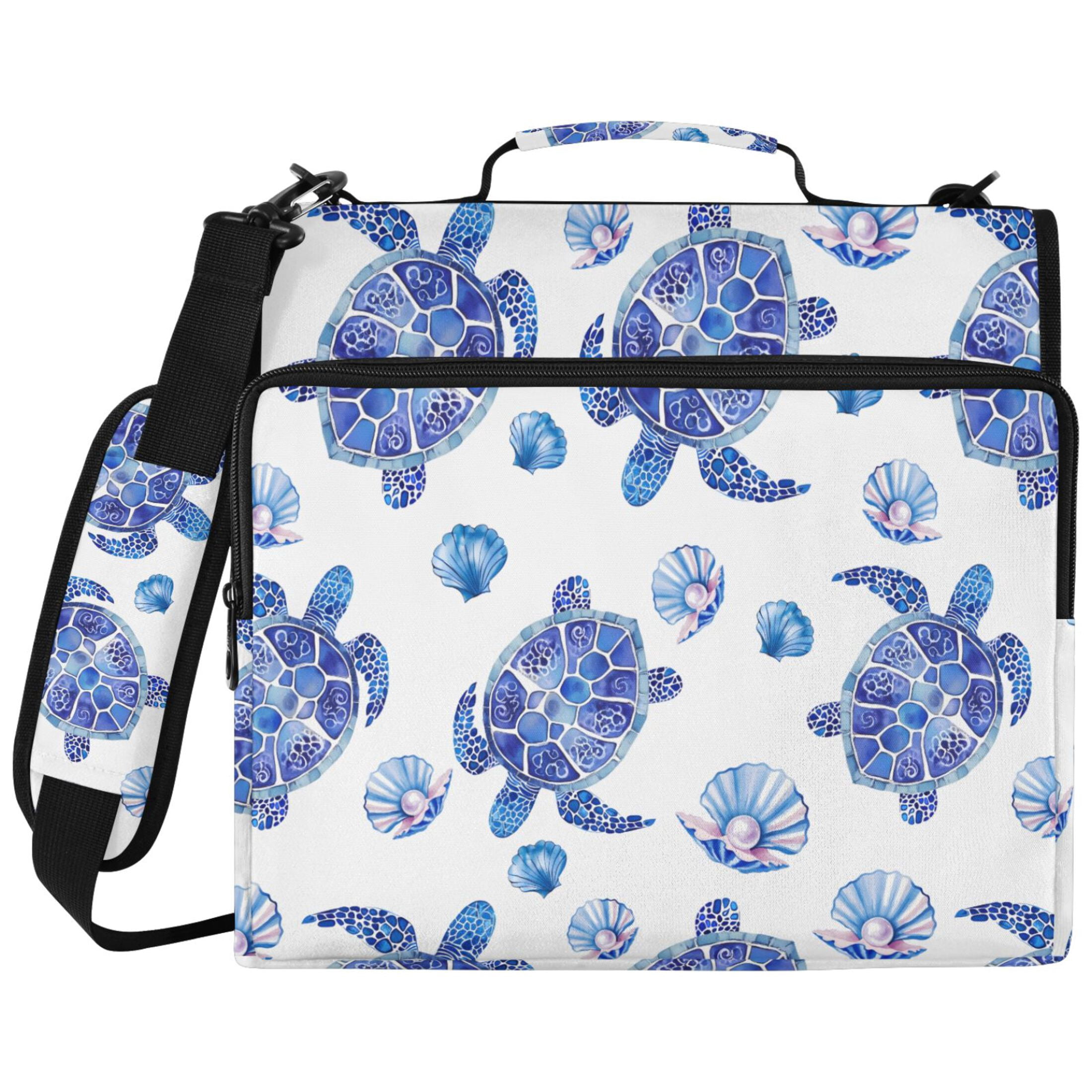 ALAZA Zipper Binder Turtles Seashells Pattern 2 inch 3 Ring 500 Sheet ...