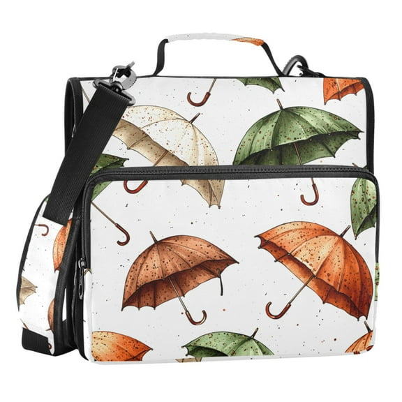 ALAZA Zipper Binder Umbrella Pattern 3 Ring Trapper Keeper File Folder Organizer Bag