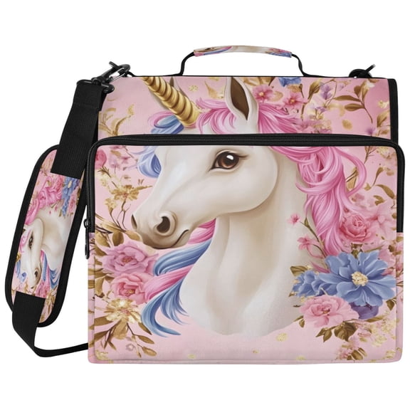ALAZA Zipper Binder Unicorn-u1 Pattern 2 inch 3 Ring 500 Sheet Capacity Trapper Keeper File Folder Organizer Bag