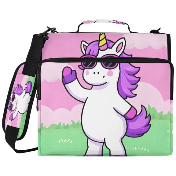 ALAZA Zipper Binder Unicorn-u3 Pattern 2 inch 3 Ring 500 Sheet Capacity Trapper Keeper File Folder Organizer Bag