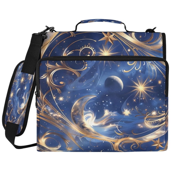 ALAZA Zipper Binder Vintage Star and Moon Pattern 2 inch 3 Ring 500 ...