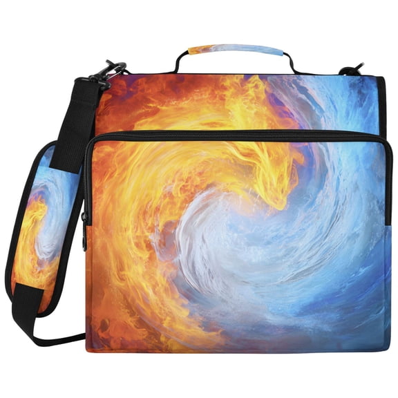 ALAZA Zipper Binder Water Fire Flames Pattern 2 inch 3 Ring 500 Sheet Capacity Trapper Keeper File Folder Organizer Bag