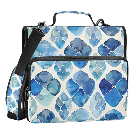 ALAZA Zipper Binder Watercolor Tortoise Shell 3 Ring Trapper Keeper File Folder Organizer Bag