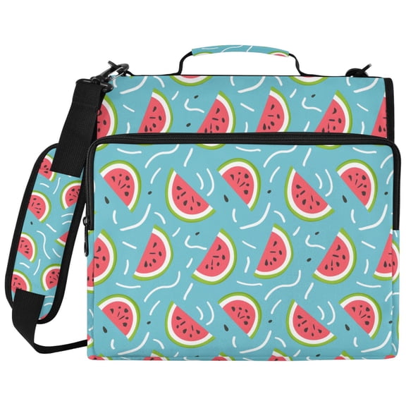 ALAZA Zipper Binder Watermelons Pattern 2 inch 3 Ring 500 Sheet Capacity Trapper Keeper File Folder Organizer Bag