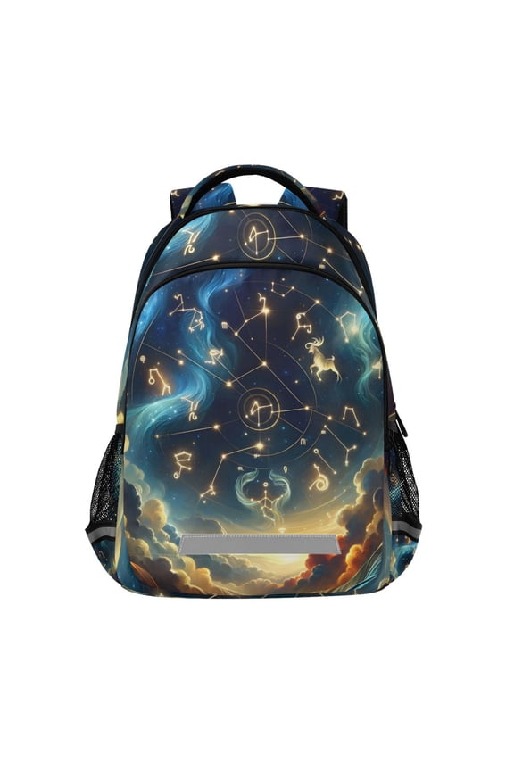 Zodiac Stars in Night Sky Backpack Elementary School Bag Bookbag Travel Rucksack