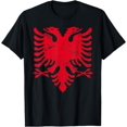 thumbnail image 1 of ALBANIA RED EAGLE Flag Vintage Distressed, ALBANIAN T-Shirt mens t hirt men，black，women，misfits，journey ，boys, 1 of 4