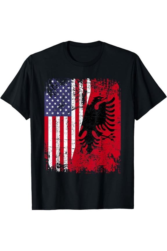 ALBANIAN ROOTS | Red Eagle | ALBANIA American, Flag T-Shirt mens t hirt men,black,women,misfits,journey ,boys