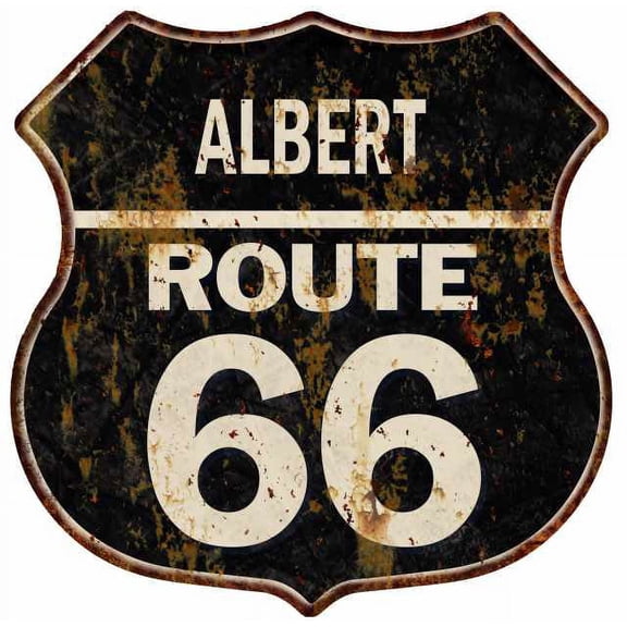 ALBERT Route 66 Sign Shield Metal Gift Man Cave Gift 211110004241
