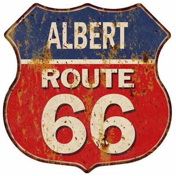 ALBERT Route 66 Sign Shield Metal Gift Man Cave Red 211110005241
