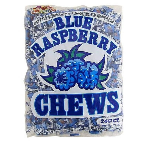 Albert's Blue Raspberry Chews Candy - 240 Piece Bag