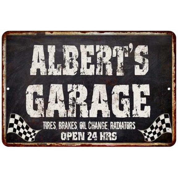 ALBERT'S Garage Black Grunge Gift Sign 12x18 Decor Gift 112180005239