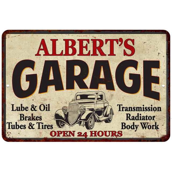 ALBERT'S Garage Gift Man Cave Metal Sign Decor 12x18 112180014057