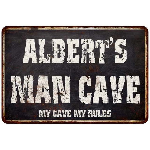 ALBERT'S Man Cave Black Grunge Sign Home Dcor Gift Cave Funny 112180004239