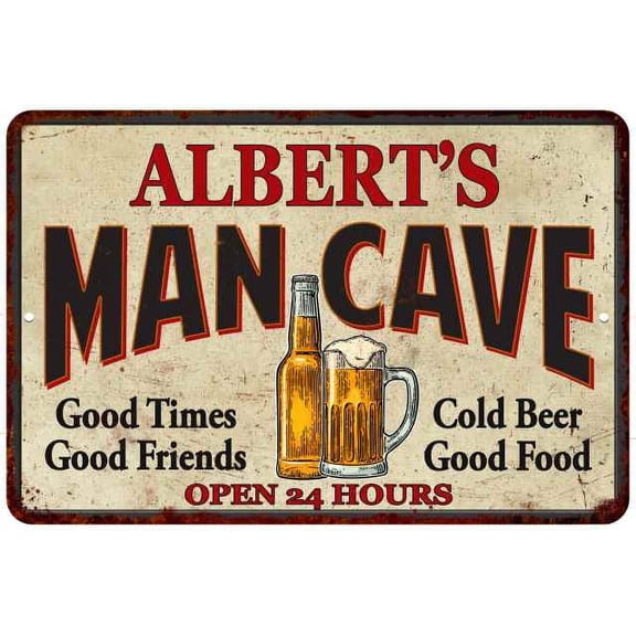 ALBERT'S Man Cave Metal Sign Wall Decor Gift 8x12 208120011057