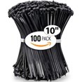 thumbnail image 1 of ALBO 10 Inch Black Zip Ties, 100 Pack, 50 lb Heavy Duty UV Resistant Nylon Cable Ties for Indoor and Outdoor Use, 1 of 1