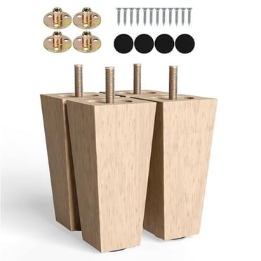 Picture of LAVANE 8 inch / 20cm Wooden Furniture Legs, Set of 4 Solid Wood Carved ...