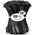 thumbnail image 1 of ALBO 10 Inch Black Zip Ties, 100 Pack, 50 lb Heavy Duty UV Resistant Nylon Cable Ties for Indoor and Outdoor Use, 1 of 6