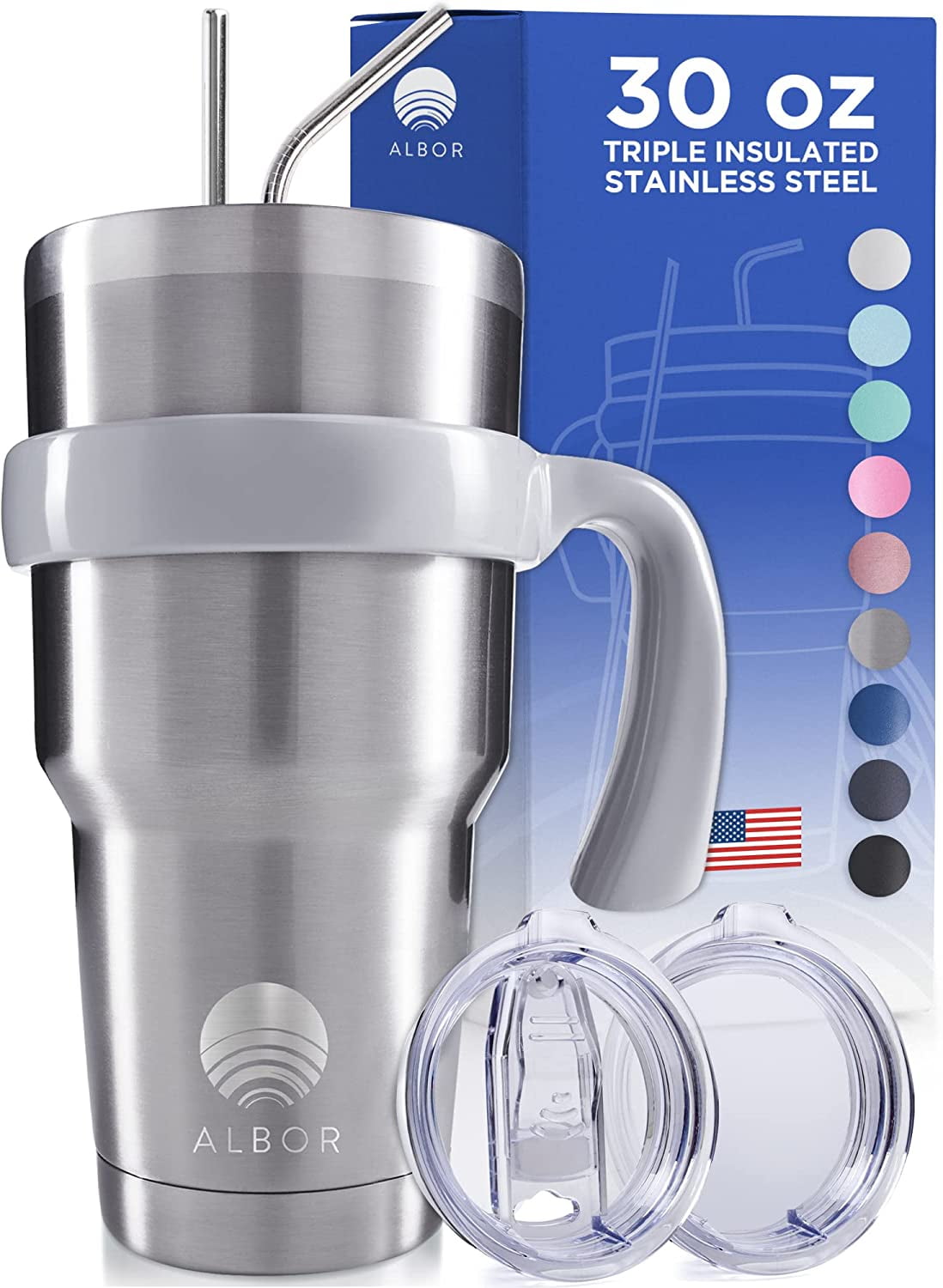 CANBUDDY 30 oz Insulated Tumbler with Handle, 2 Leakproof Lids, and Straw |  Stainless Steel Hot & Co…See more CANBUDDY 30 oz Insulated Tumbler with