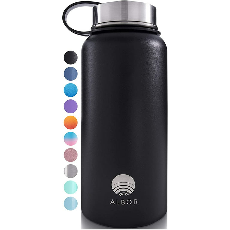 ALBOR Insulated Water Bottle with Straw, 32 Oz - 100% Leak-Proof with 4  Lids (2 Straw Lids) - Triple Insulated Stainless Steel Water Bottles,  Reusable