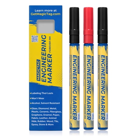 ALCOHOL-PROOF Lab Marker Pens, FINE TIP Permanent Industrial Markers for Laboratory, Hospital & Warehouse Use, Smear-Resistant, Quick-Dry, Waterproof, 3-Pack price history and forecast - MagicTag 195893026999