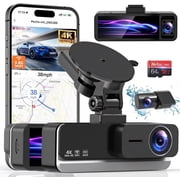 4K 3 Channel Dash Cam,4K+2.5K+2.5K Front Inside and Rear Car Dash Camera,3.39”Screen,Night Vision,Loop Recording, G-Sensor, WDR, Parking Mode,App Control deal from Walmart