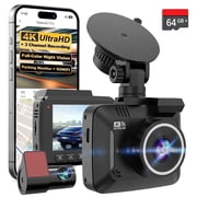 ALDF 4K Dash Cam Front and Rear Inside,4K+1080 Full HD Dash Camera,STARVIS 2 Sensor,Built in 5GHz WiFi &amp; GPS Car Camera,2.4" IPS Screen, 64GB SD Card,App Control,170°Wide Angle, 24H Parking Mode