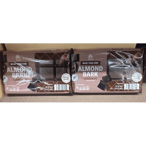 ALDI Make Your Own Microwavable Almond Bark Chocolate 24oz 680g (2 Bags)