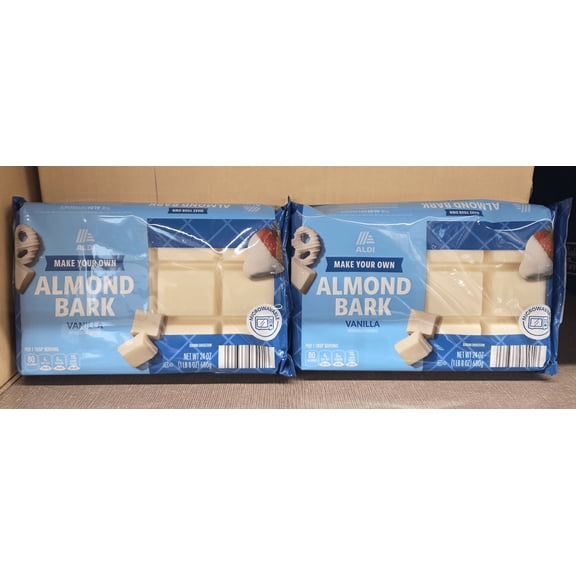 ALDI Make Your Own Microwavable Almond Bark Vanilla 24oz 680g (2 Bags)