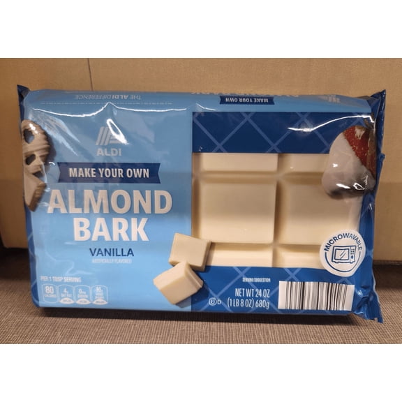 ALDI Make Your Own Microwavable Almond Bark Vanilla 24oz 680g (Single Bag)