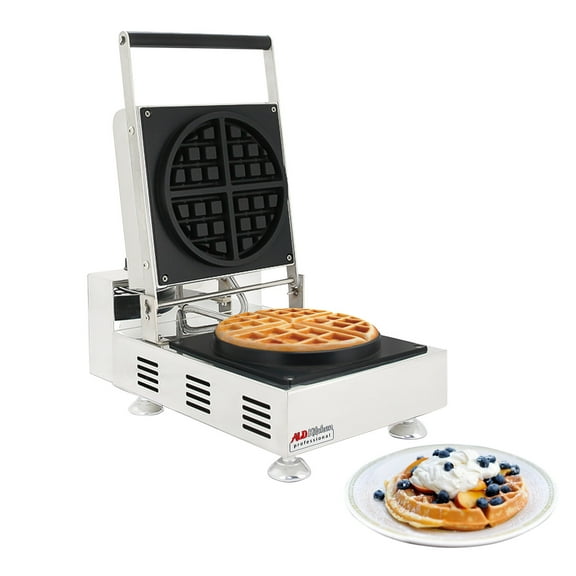 ALDKitchen Belgian Waffle Maker | Professional Waffle Iron | Stainless Steel | Press Type | Nonstick | 110V (Round-Shaped Waffle)