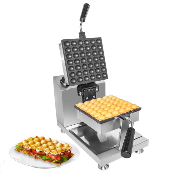 ALDKitchen Bubble Waffle Maker | Square-Shaped Bubble Waffle Iron | Improved Thermostat | Manual Operations