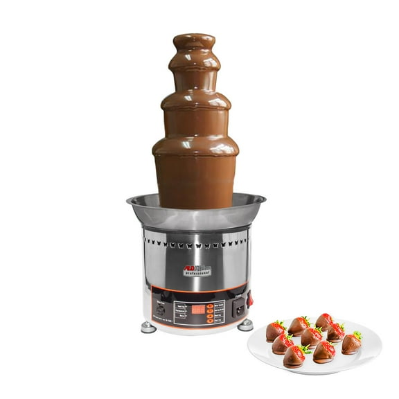 ALDKitchen Chocolate Fountain | Stainless Steel Chocolate Fondue Fountain with | Digital Control | 110V (4 Tiers)