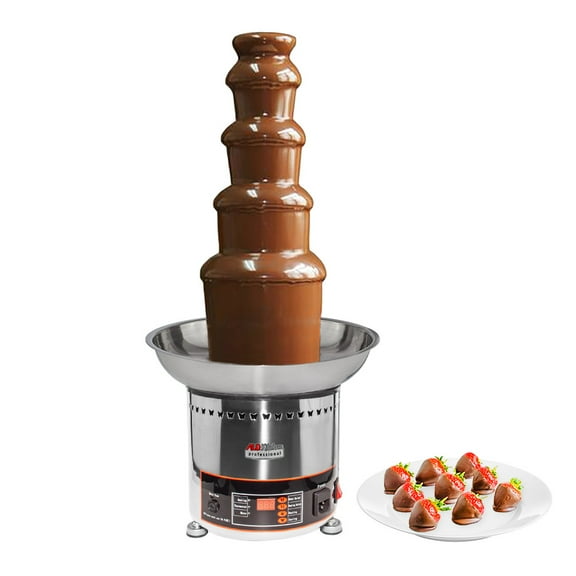 ALDKitchen Chocolate Fountain | Stainless Steel Chocolate Fondue Fountain with | Digital Control | 110V (5 Tiers)