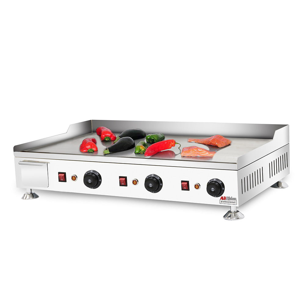 ALDKitchen Flat Top Griddle, Teppanyaki Grill with Three Thermostats, No  plug, Cooking Surface