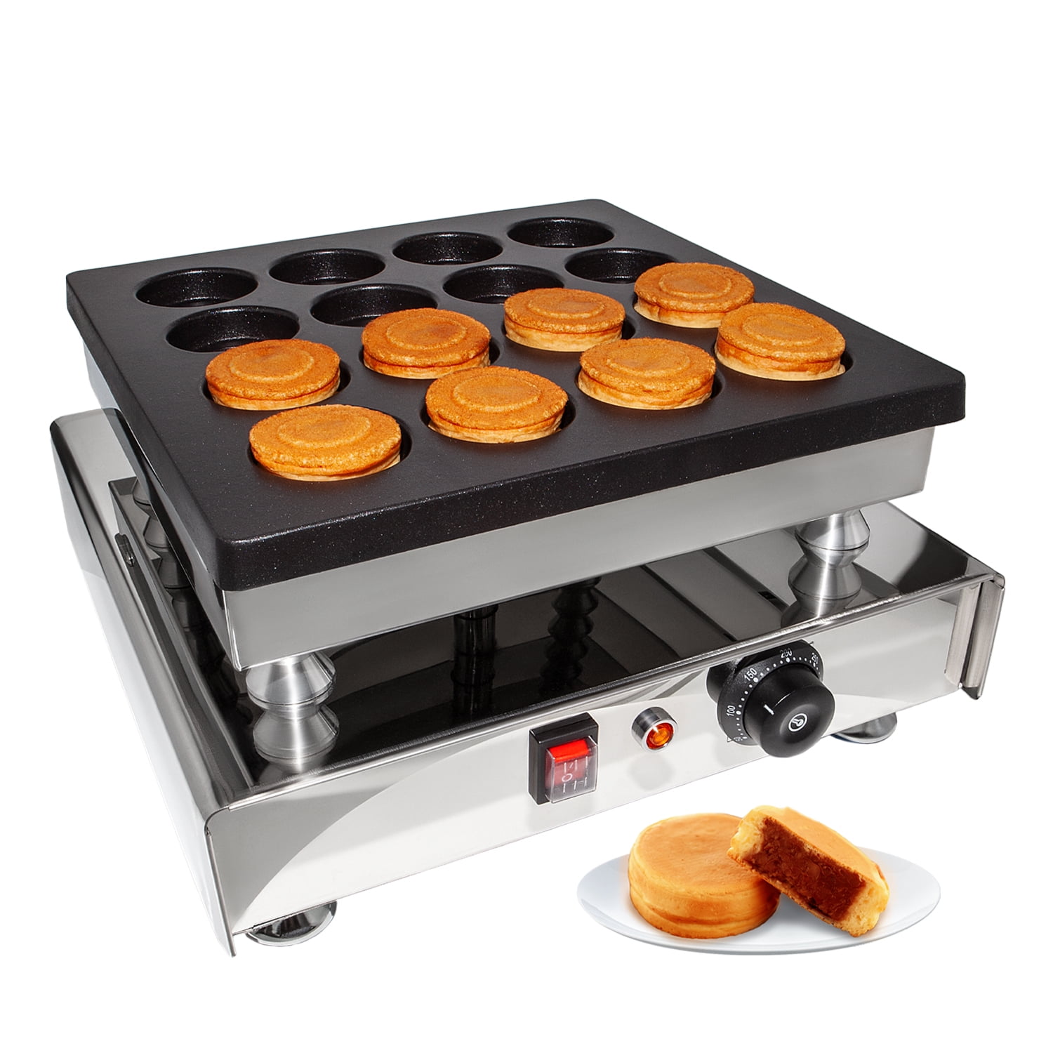 ALDKitchen Obanyaki Cake Maker | Commercial | 16 Molds | Nonstick | 110V