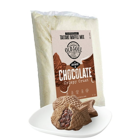 ALDKitchen Taiyaki Waffle Mix | Dough Mix for Fish-Shaped Waffles | Chocolate Flavor | 5 Lbs | Soy Free | Nut Free | 84 Waffles