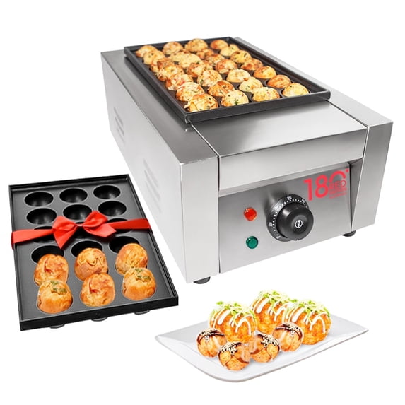 ALDKitchen Takoyaki Electric Grill | 28 Pcs | Nonstick Molds | No plug | Stainless Steel