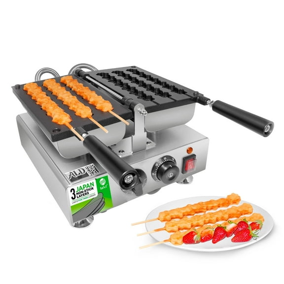 ALDKitchen Waffle Stick Maker | 3 Cat Paw-Shaped Waffles | Waffles on a Stick Iron | 110V