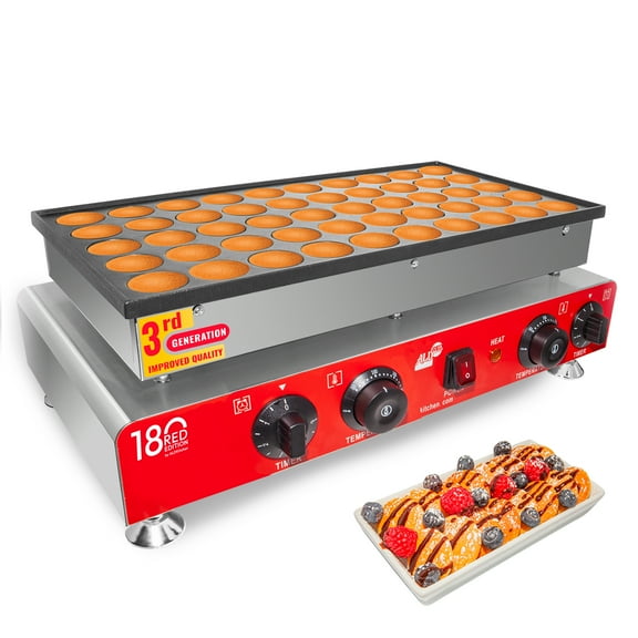 ALDKtchen Mini Dutch Pancake Maker | 50 Poffertjes | Dual Thermostat