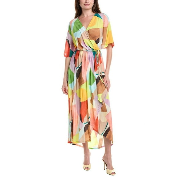 ALDO MARTINS womens  Jofre Midi Wrap Dress, 6, Green