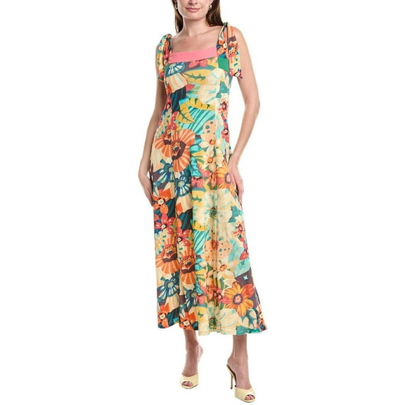 ALDO MARTINS womens  Tours Midi Dress, 6, Yellow