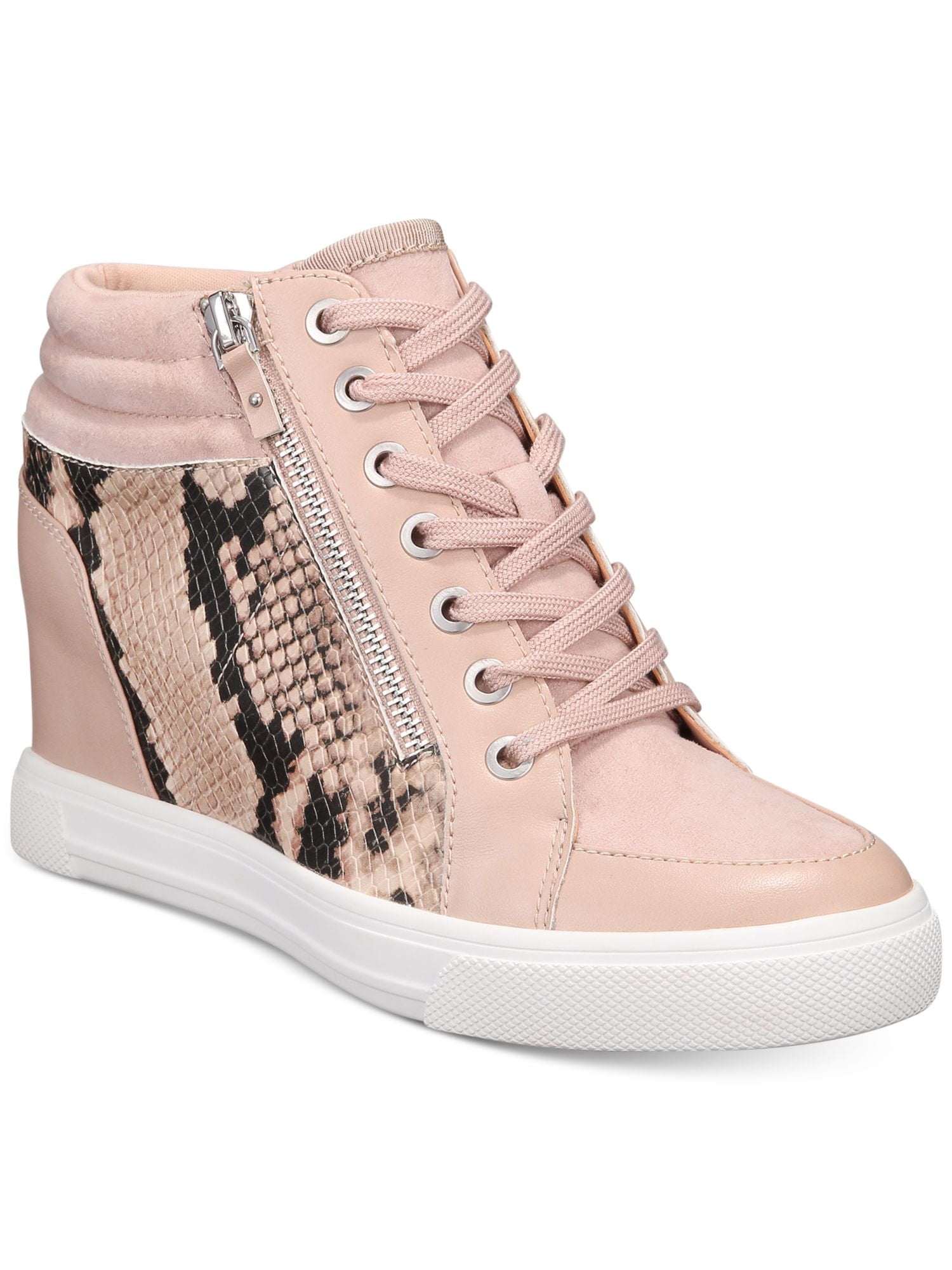 ALDO Women's Pink Snakeskin Platform Wedge Sneakers Dominican