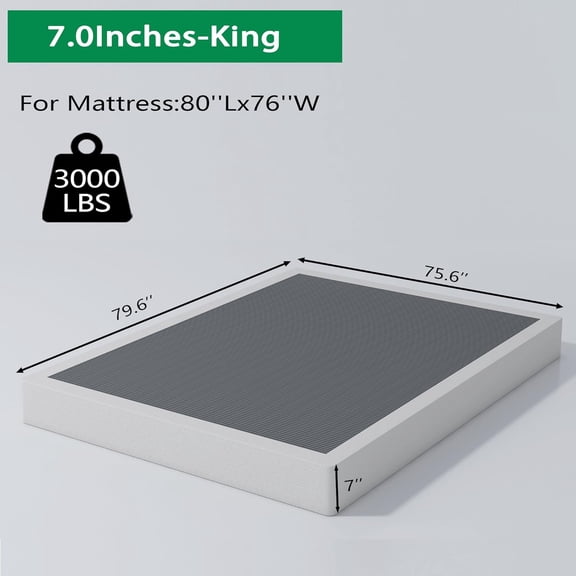 ALDRICH 7 Inch Heavy Duty Metal Box Spring Mattress Foundation