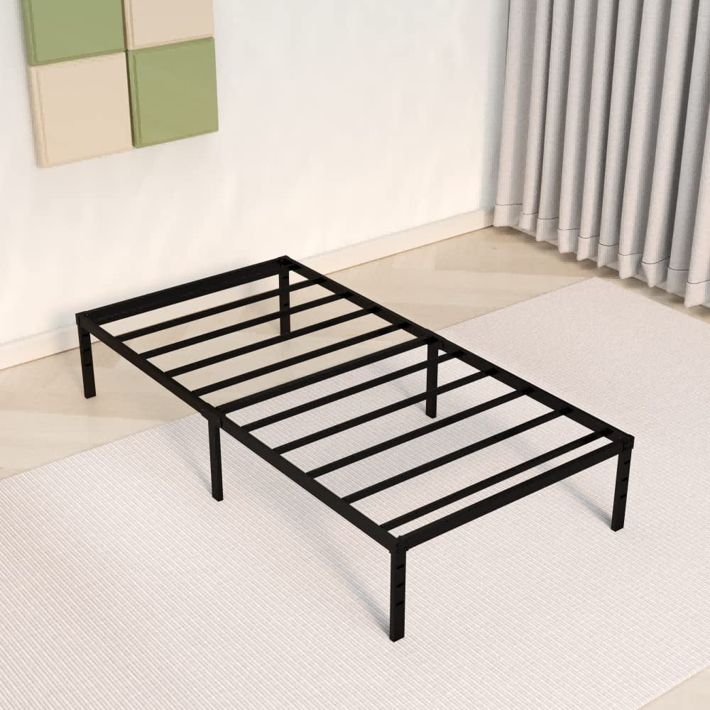 ALDRICH Metal King Size Bed Frame 16 Inch Tall Black Basic Anti