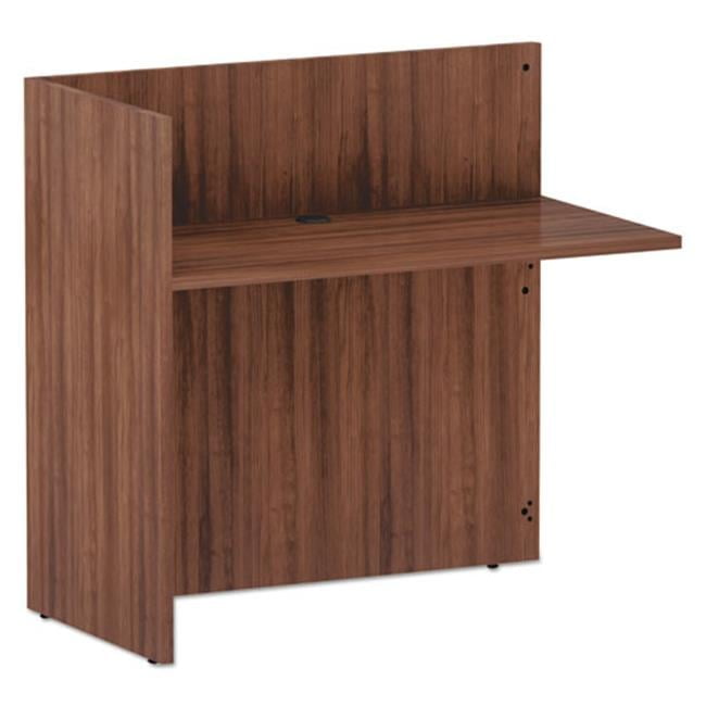 Valencia Modern Walnut L-Shaped Reception Desk with Cable Management