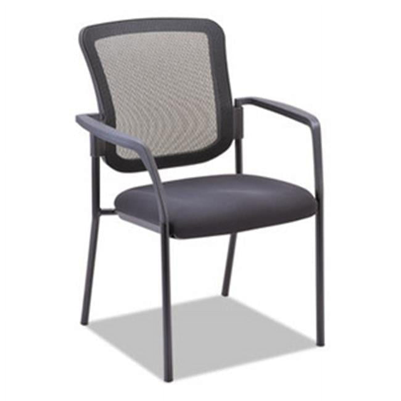 Modern Mesh Guest Stacking Chair with Black Metal Frame