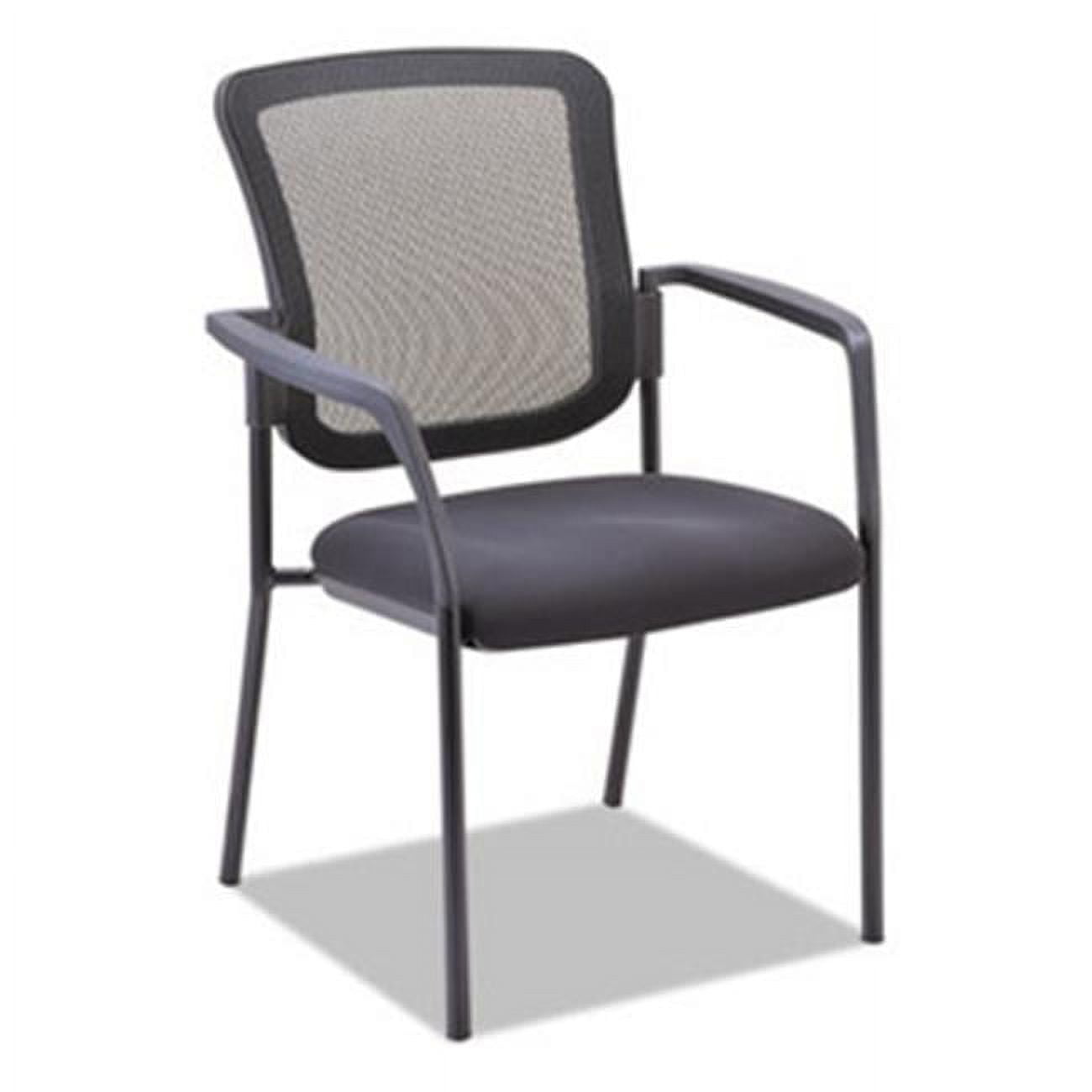 Modern Mesh Guest Stacking Chair with Black Metal Frame