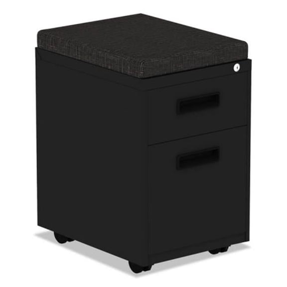 ALE Two-Drawer Metal Pedestal File with Full-Length Pull, Black